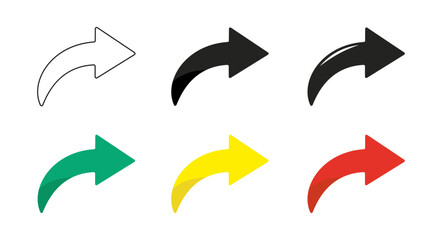 arrows set. Curved arrow icon vector set.