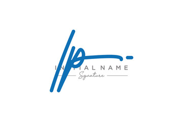 Initial IP signature logo template vector. Hand drawn Calligraphy lettering Vector illustration.