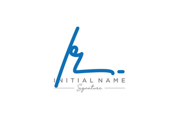 Initial IR signature logo template vector. Hand drawn Calligraphy lettering Vector illustration.