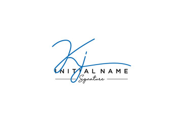 Fototapeta premium Initial KJ signature logo template vector. Hand drawn Calligraphy lettering Vector illustration.