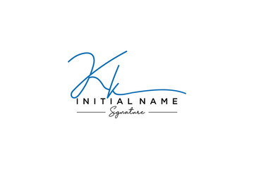 Fototapeta premium Initial KK signature logo template vector. Hand drawn Calligraphy lettering Vector illustration.