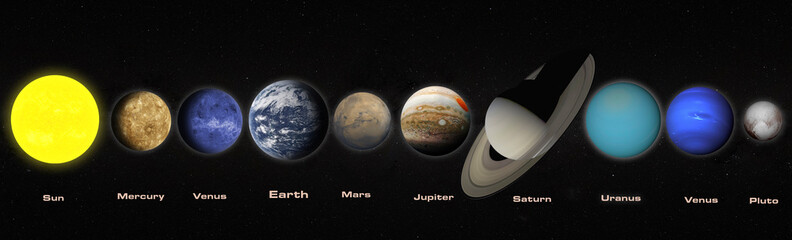 solar system planets isolated, outer space, milky way galaxy, elements of this image furnished by nasa © Mihail