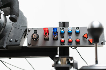 worker turning on the toggle switch up, industrial power control panel