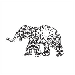 Animal mandala coloring page for adult