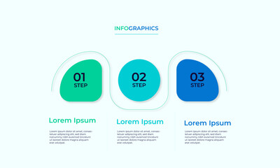 Modern infographic template design with thin line elements and circle. Business concept with 3 options or steps