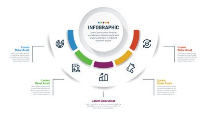 Infographic template with five steps