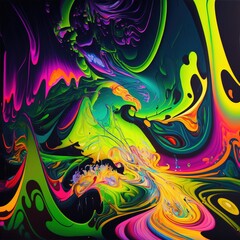  neon liquid hypnotic trippy background. Psychedelic. Generative AI