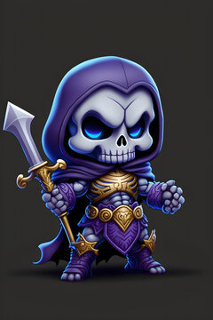  Adorable Chibi Skeletor Full Body Pose