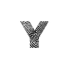 Letter Y and Fingerprint Texture Logo Icon 001