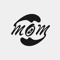 vector text mom minimalist design good for website, design, wallpaper, background, social media content, print, mockup