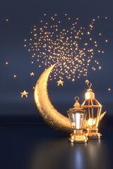 Ramadan Kareem Greeting Background Islamic 3d illustration design