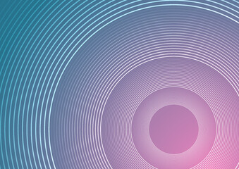 Blue pink round lines abstract technology minimal background. Geometry vector design