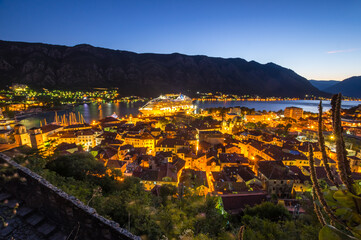 Panorama of the Bay of Kotor and the town