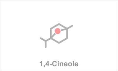 Simplified formula icon of 1,4-Cineole.