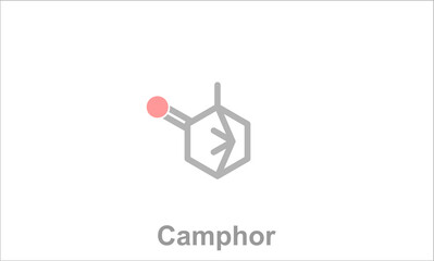 Simplified formula icon of camphor. - obrazy, fototapety, plakaty