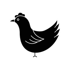 Chicken icon illustration. icon related to farm animal. Glyph icon style. Simple vector design editable