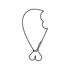 Continuous single one line drawing art of broiler chicken turkey legs. Vector illustration