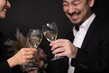 A toast to men and women. Date night.