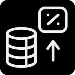 Solid coin up percent icon