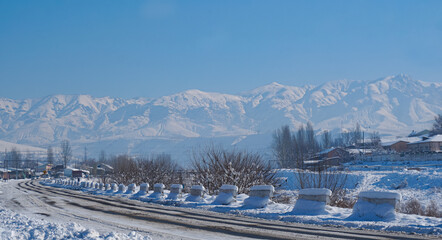 Snow covered the roads leading to the mountain