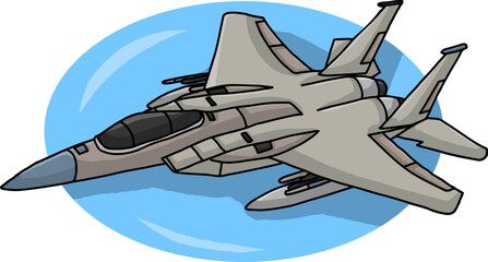 combat aircraft fighter vector illustration