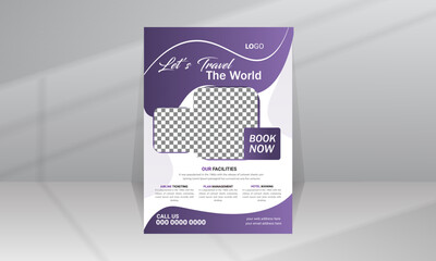 Colorful Brochure Travel Sale Poster or Flyer for Travel Agency Promotion With Photo