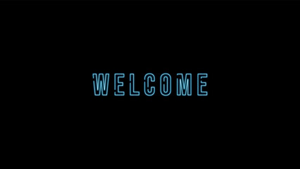 Welcome in neon sign vector background