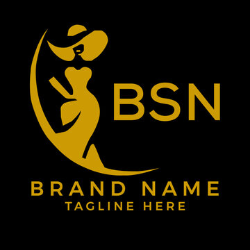 BSN fashion logo. BSN  Beauty fashion house. modeling dress jewelry. BSN fashion technology  Monogram logo design for entrepreneur and best business icon. 
