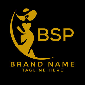 BSP fashion logo. BSP  Beauty fashion house. modeling dress jewelry. BSP fashion technology  Monogram logo design for entrepreneur and best business icon. 
