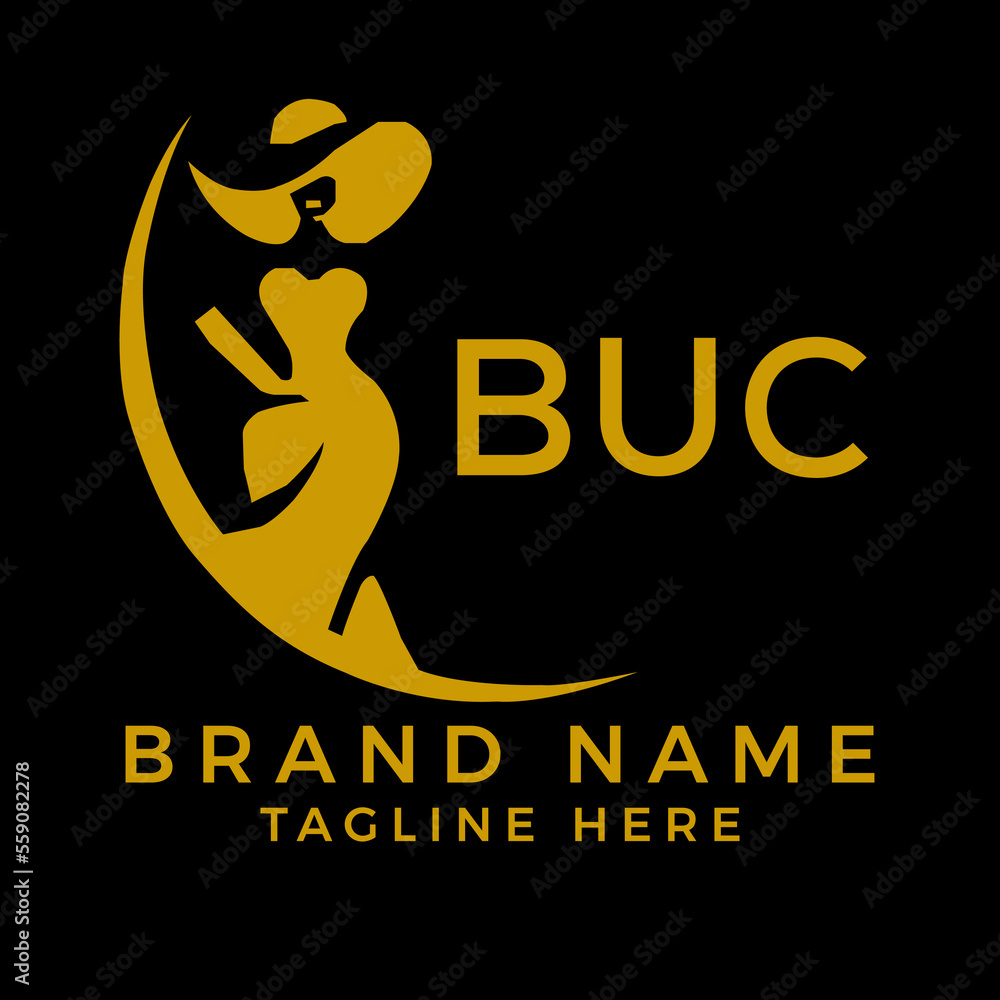 Wall mural buc fashion logo. buc beauty fashion house. modeling dress jewelry. buc fashion technology monogram  - Wall murals