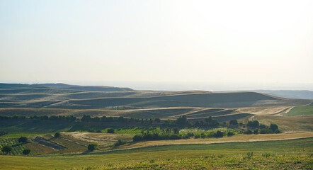 Fototapeta na wymiar Wide field and hill view