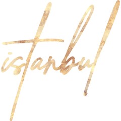 Istanbul City Typography in Golden letters, tourism related items, gift ideas etc.