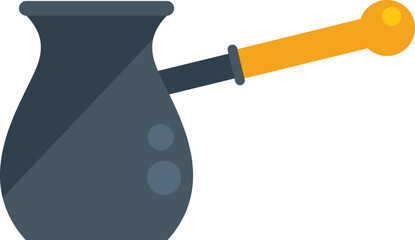 Breakfast coffee pot icon flat vector. Morning menu. Healthy food isolated