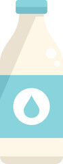 Milk bottle icon flat vector. Dairy glass. Calcium drink isolated