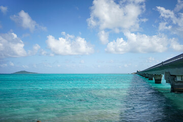 水平線と池間大橋 宮古島