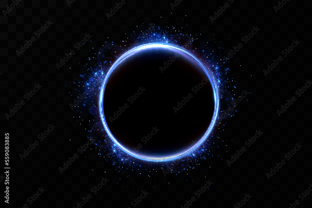 Aufkleber blue circle with glowing effects. light effect. vector.