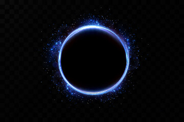 blue circle with
glowing effects. light effect. Vector.