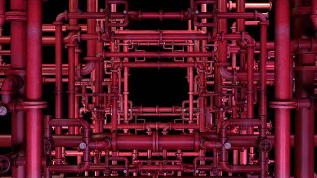 Movement along the corridor of pipes