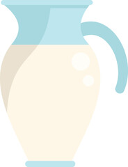 Milk jug icon flat vector. Glass dairy. Calcium liter isolated
