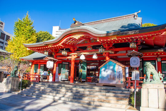 Kobe Japan Dec 6th 2022: the honden of Ikuta Shrine. 
The shrine is possibly among the oldest shrines in the country.