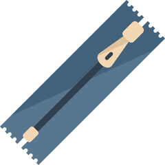Cloth zipper icon flat vector. Clothing sew. Manufacture needle isolated
