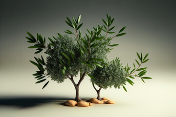 of little olive trees. Generative AI