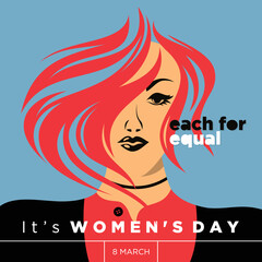 Each For Equal letter background for Womens Day poster