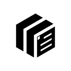 abstract art file book logo vector design in black and white colors