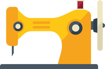 Sew repair machine icon flat vector. Clothing cleaning. Manufacture tailor isolated