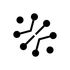 brain, connection, abstract art internet logo vector design in black and white colors