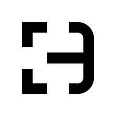 Fototapeta premium Abstract art D logo vector design in black and white colors