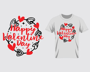 Happy valentine's day t shirt design vector