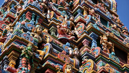 Art details of colorful Hindu temple