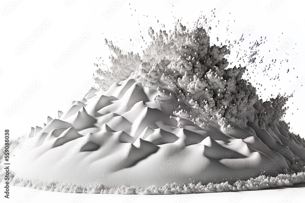 Poster snowdrift isolated for design on a white background. generative ai
